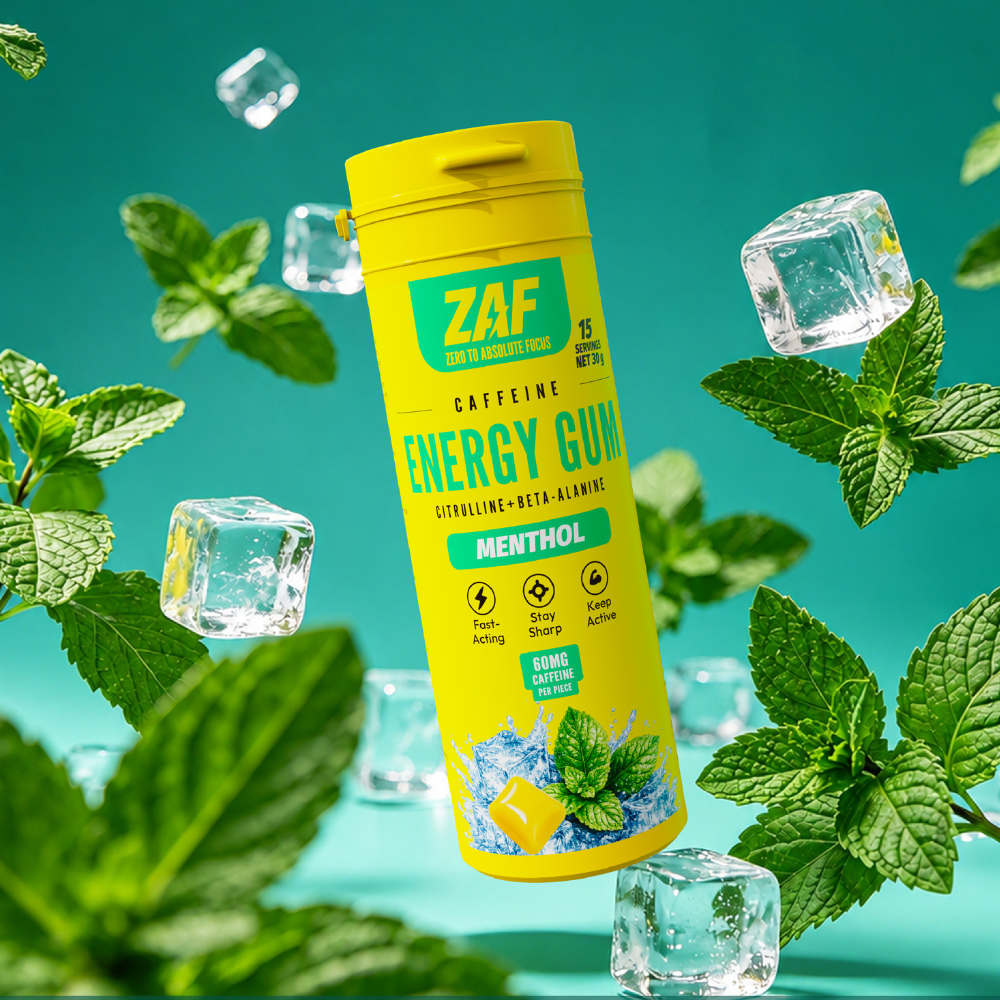 ZAF - Caffeine Energy Gum - 60mg - Menthol - 15 Pieces/ Pack